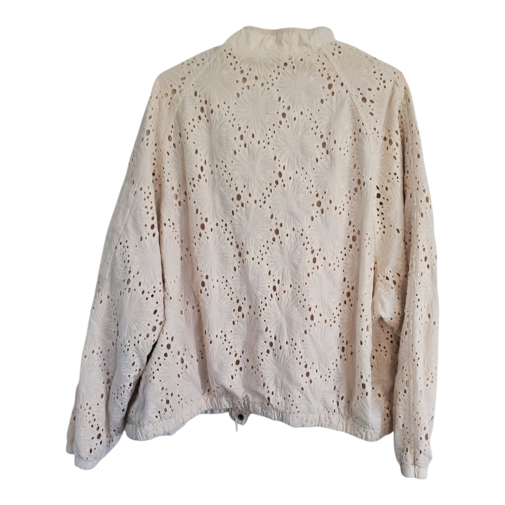 Free People Eyelet Bomber Jacket, Size Large - Picture 5 of 6
